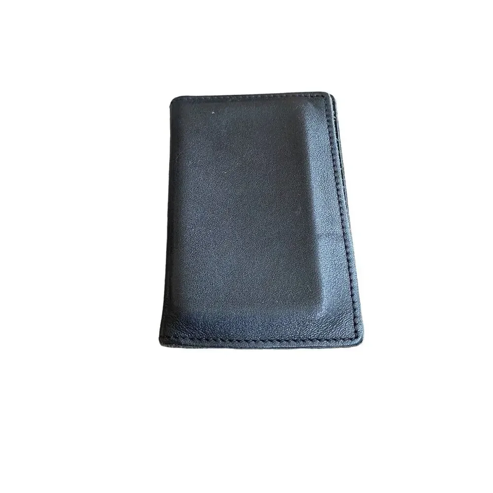 Hiscow Mens Bifold Leather Wallet Credit Card holder money black